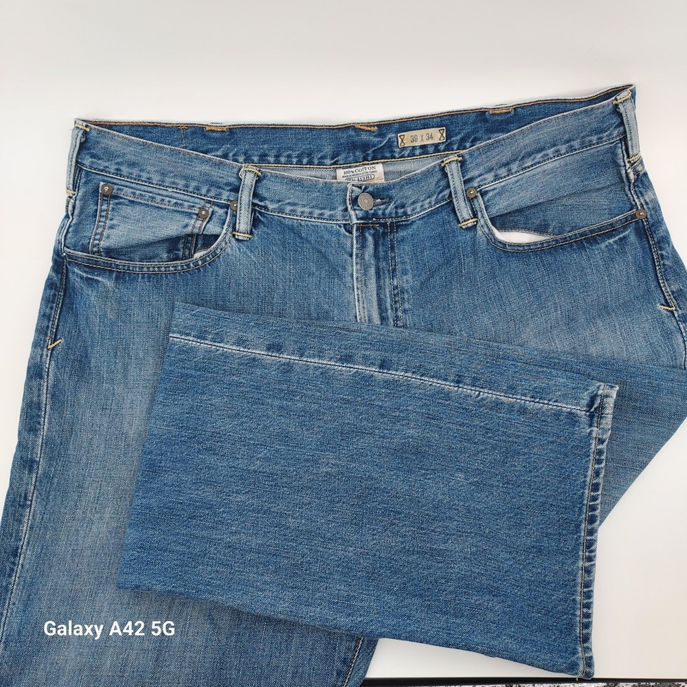 Polo Ralph Lauren Jeans Mens 38x34 Blue Cotton Straight Leg Classic Fit‎